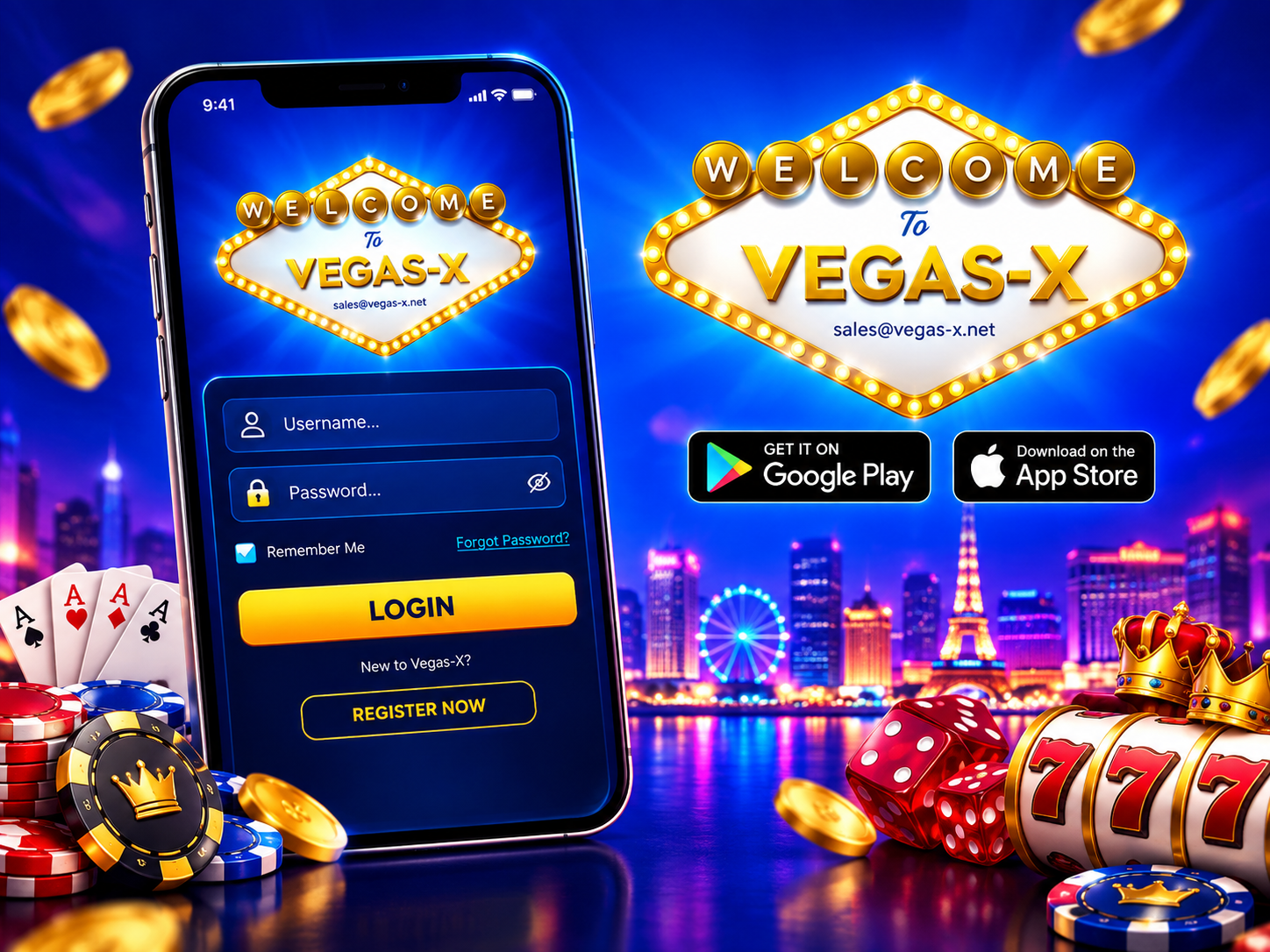 Vegas X account login on mobile